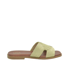 Women's Shoes MIA DIA Woven Slide Sandals MH2641 SOFT GOLD