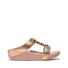 Women's Shoes Fitflop HALO SLIDE Platform Wedge Sandals HJ2-323 ROSE GOLD