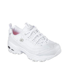 Skechers womens D'lites Fresh Start Memory Foam Lace-up Fashion Sneaker, White