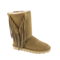 Women's Shoes Bearpaw CHERILYN Fringe Suede Boots 2963W ICED COFFEE