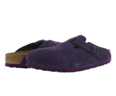 Women's Shoes Birkenstock BOSTON Soft Footbed Clog Mules 1023542 WINE SUEDE