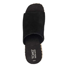 Women's Shoes TOMS LAILA MULE Platform Sandals 10020762 BLACK SUEDE