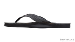 Rainbow Sandals Women's Single Layer Premier Leather w/Arch Support Black, Ladies