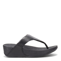 FitFlop Women's Lulu Toe-Post Leather Flip-Flop Sandal, Black