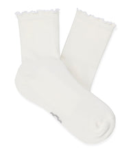 Women's Socks UGG KARSYN Lettuce Edge Socks 1125531 WHITE