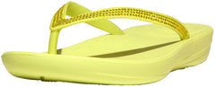 FitFlop Women's Iqushion Sparkle Wedge Sandal, Sunny Lime