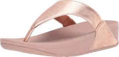 FitFlop Women's LULU Toe Post-Leather Flip-Flop, Rose Gold