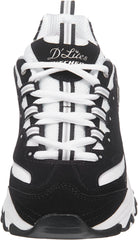 Skechers Sport Women's D'Lites Memory Foam Lace-up Sneaker,Biggest Fan Black/White