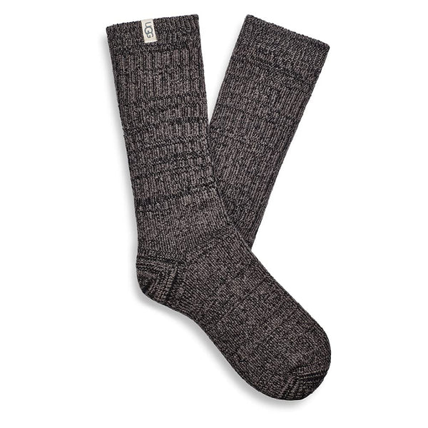 Women's Socks UGG RIB KNIT SLOUCHY Crew Socks 1014832 GREY / BLACK