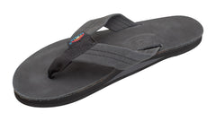 Rainbow Sandals Women's Single Layer Premier Leather w/Arch Support Black, Ladies