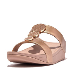 Women's Shoes Fitflop HALO SLIDE Platform Wedge Sandals HJ2-323 ROSE GOLD