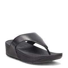 FitFlop Women's Lulu Toe-Post Leather Flip-Flop Sandal, Black