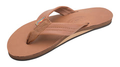 Rainbow Sandals Women's Single Layer Premier Leather Sandal, Tan/Brown