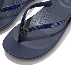 FitFlop DG5399-030 IQUSHION Ombre Sparkle FLIP-Flops Midnight Navy