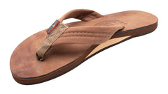 Rainbow Sandals Ladies Luxury Leather - Single Layer Arch Support, Nogalas Wood