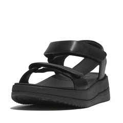 Women's Shoes Fitflop SURFF Leather Adjustable Sandals GJ9-090 BLACK