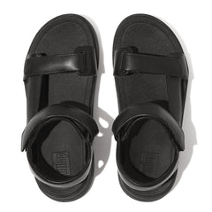 Women's Shoes Fitflop SURFF Leather Adjustable Sandals GJ9-090 BLACK