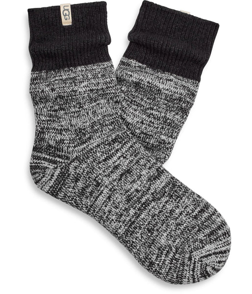 Women's Socks UGG RIB KNIT SLOUCHY QUARTER Socks 1153340 BLACK