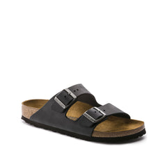 Women's Shoes Birkenstock ARIZONA Slide Sandals 0552113 BLACK OILED LEATHER