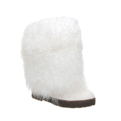 BEARPAW Women's Boetis White | Women's Boot Natural Fur | Women's Slip On Boot | Comfortable Winter Boot