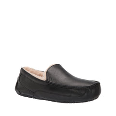 UGG Men's Ascot Slipper, Black Leather