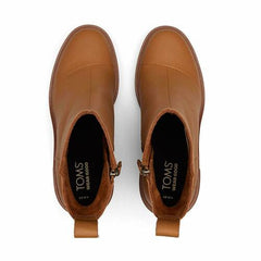 Women's Shoes TOMS RYA Lug Sole Block Heel Platform Booties 10020245 TAN LEA