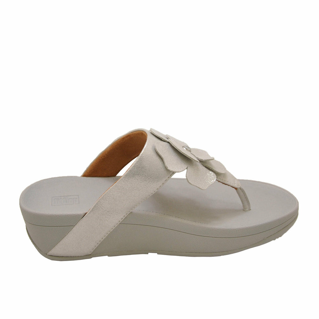 FitFlop Lottie Corsage Toe Thong BF2 011 Silver Milano Shoes