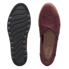 Sharon Form Burgundy Suede - 26147763 by Clarks